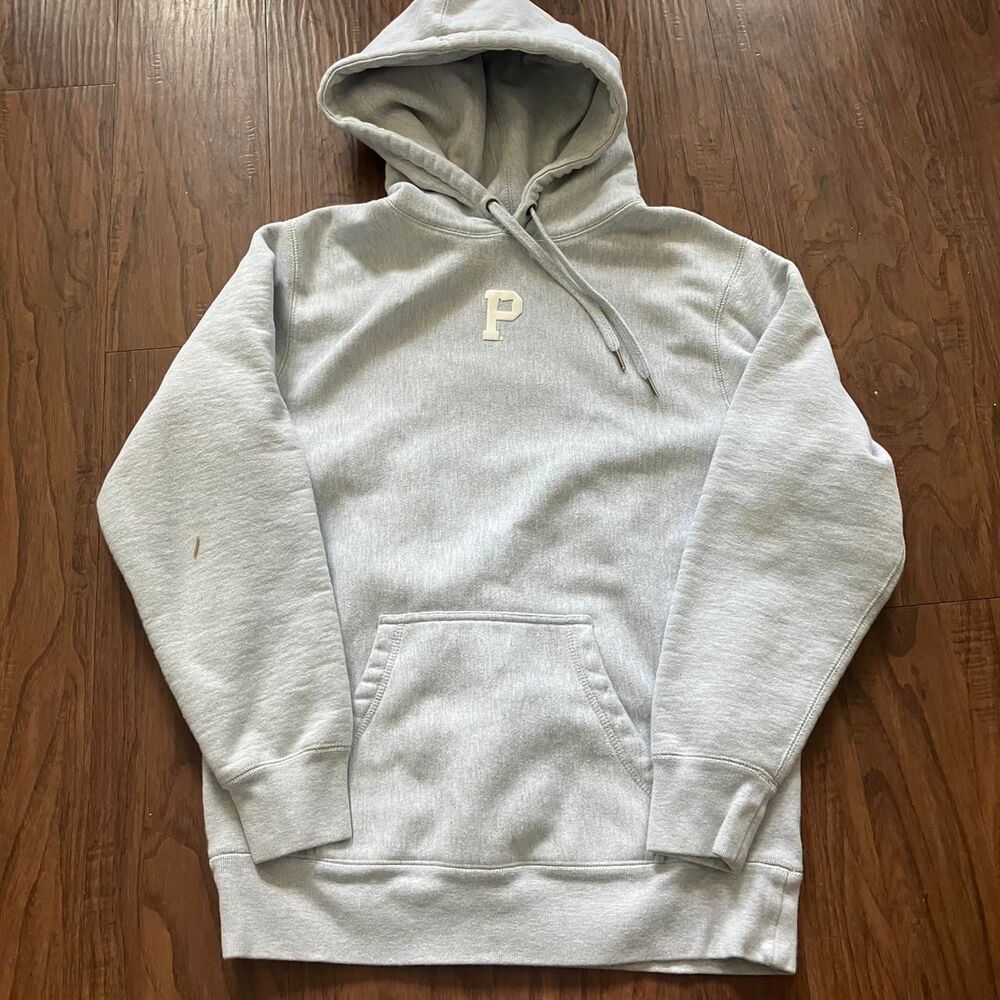 American-vintage Men's Grey and Blue Hoodie